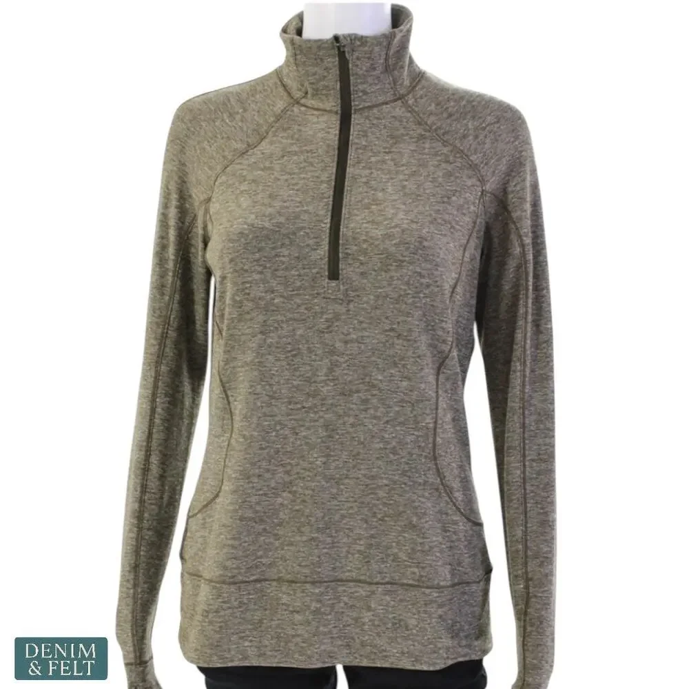 Lululemon Rush Hour 1/2 Zip Pullover‎ Sweatshirt Olive Green Size 8 ~ EUC!!